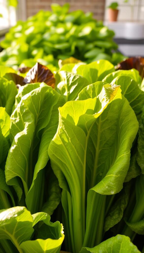 A bountiful harvest of fresh, vibrant lettuce heads, their leaves gently curling and glistening with morning dew. The lettuce stands tall and proud, their deep green hues complemented by the warm, natural lighting casting a soft, golden glow. The scene is captured from a low angle, showcasing the produce in all its glory, ready to be plucked and transformed into a delicious, nutrient-dense salad. The background is blurred, allowing the focus to remain on the star of the show - the harvest-ready lettuce, a testament to the rewards of dedicated indoor cultivation. A bountiful harvest of fresh, vibrant lettuce heads, their leaves gently curling and glistening with morning dew. The lettuce stands tall and proud, their deep green hues complemented by the warm, natural lighting casting a soft, golden glow. The scene is captured from a low angle, showcasing the produce in all its glory, ready to be plucked and transformed into a delicious, nutrient-dense salad. The background is blurred, allowing the focus to remain on the star of the show - the harvest-ready lettuce, a testament to the rewards of dedicated indoor cultivation.