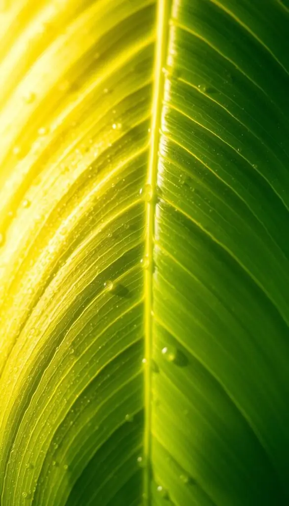 A close-up shot of a vibrant green leaf, illuminated by warm, diffused natural lighting. The leaf appears freshly washed, with small water droplets glistening on its surface. The veins of the leaf are clearly visible, creating an intricate and organic pattern. The leaf is positioned against a soft, blurred background, allowing it to be the focal point of the image. The composition emphasizes the delicate texture and lush hues of the leaf, capturing its natural beauty and highlighting its potential for a spotless, shiny appearance. A close-up shot of a vibrant green leaf, illuminated by warm, diffused natural lighting. The leaf appears freshly washed, with small water droplets glistening on its surface. The veins of the leaf are clearly visible, creating an intricate and organic pattern. The leaf is positioned against a soft, blurred background, allowing it to be the focal point of the image. The composition emphasizes the delicate texture and lush hues of the leaf, capturing its natural beauty and highlighting its potential for a spotless, shiny appearance.