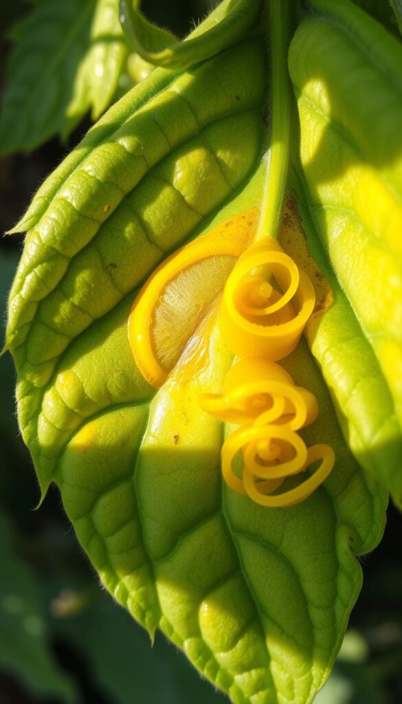 A close-up view of a tomato leaf afflicted with early blight, showcasing the characteristic target-like concentric rings and yellowing discoloration that rapidly spreads across the foliage. The leaf is illuminated by soft, natural lighting, casting gentle shadows that accentuate the textural details of the diseased tissue. The image is captured with a macro lens, allowing for a high level of detail and clarity, highlighting the intricate patterns and the progression of the fungal infection. The background is blurred, keeping the viewer's focus on the affected leaf and the visual cues associated with early blight, a common and devastating tomato plant disease. A close-up view of a tomato leaf afflicted with early blight, showcasing the characteristic target-like concentric rings and yellowing discoloration that rapidly spreads across the foliage. The leaf is illuminated by soft, natural lighting, casting gentle shadows that accentuate the textural details of the diseased tissue. The image is captured with a macro lens, allowing for a high level of detail and clarity, highlighting the intricate patterns and the progression of the fungal infection. The background is blurred, keeping the viewer's focus on the affected leaf and the visual cues associated with early blight, a common and devastating tomato plant disease.