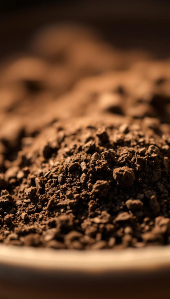 A close-up view of rich, dark brown organic soil with a smooth, textured surface. The soil is lit from above with warm, gentle lighting, casting subtle shadows that accentuate the earthy details. The foreground is in sharp focus, revealing the intricate structure of the soil particles, while the background is slightly blurred, creating a sense of depth and emphasis on the main subject. The overall atmosphere is one of natural, nurturing warmth, conveying the importance of healthy, well-aerated soil for indoor plant care. A close-up view of rich, dark brown organic soil with a smooth, textured surface. The soil is lit from above with warm, gentle lighting, casting subtle shadows that accentuate the earthy details. The foreground is in sharp focus, revealing the intricate structure of the soil particles, while the background is slightly blurred, creating a sense of depth and emphasis on the main subject. The overall atmosphere is one of natural, nurturing warmth, conveying the importance of healthy, well-aerated soil for indoor plant care.