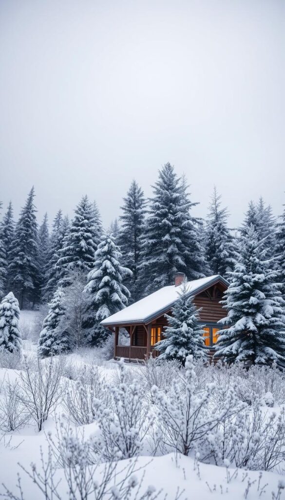 A cozy winter scene: a rustic wooden cabin nestled among snow-capped evergreen trees, with a warm glow emanating from the windows. In the foreground, a dusting of fresh snow covers the ground, creating a serene and tranquil atmosphere. The sky is overcast, with soft, diffused lighting that casts a gentle, muted tone across the landscape. The composition features a slightly elevated camera angle, capturing the cabin's charming silhouette against the backdrop of the winter wonderland. The overall mood is one of peaceful solitude, perfect for contemplating the joys of growing herbs indoors during the colder months. A cozy winter scene: a rustic wooden cabin nestled among snow-capped evergreen trees, with a warm glow emanating from the windows. In the foreground, a dusting of fresh snow covers the ground, creating a serene and tranquil atmosphere. The sky is overcast, with soft, diffused lighting that casts a gentle, muted tone across the landscape. The composition features a slightly elevated camera angle, capturing the cabin's charming silhouette against the backdrop of the winter wonderland. The overall mood is one of peaceful solitude, perfect for contemplating the joys of growing herbs indoors during the colder months.