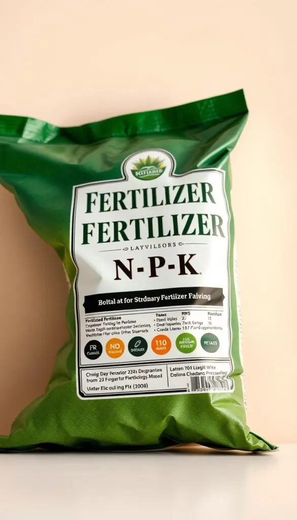 A crisp, high-resolution close-up of a fertilizer label, placed against a clean, neutral background. The label's surface is well-lit, with soft, directional lighting that accentuates the texture and details of the packaging. The label is prominently displayed, taking up the majority of the frame, with a clear, legible N-P-K ratio prominently displayed. The label's design features a blend of classic and modern typography, with clear, easy-to-read labeling. The overall mood is one of clarity, professionalism, and attention to detail, conveying a sense of authority and expertise in reading and understanding fertilizer labels.
