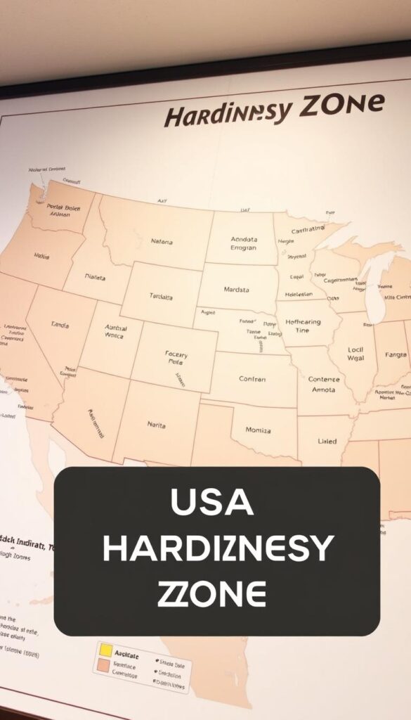 A detailed, highly accurate USDA hardiness zone map, showcasing the distinct geographic regions and their corresponding climate zones. The map fills the frame, rendered in a clean, minimalist aesthetic with muted, earthy tones. Crisp, high-resolution data visualization highlights the zones with clear, easy-to-read boundaries. The map exudes a sense of authority and scientific precision, conveying the importance of understanding your local growing conditions for successful, low-stress gardening. The lighting is soft and diffused, creating a calm, informative atmosphere. The camera angle is slightly elevated, giving the viewer an overview perspective to fully appreciate the detailed zonal information. A detailed, highly accurate USDA hardiness zone map, showcasing the distinct geographic regions and their corresponding climate zones. The map fills the frame, rendered in a clean, minimalist aesthetic with muted, earthy tones. Crisp, high-resolution data visualization highlights the zones with clear, easy-to-read boundaries. The map exudes a sense of authority and scientific precision, conveying the importance of understanding your local growing conditions for successful, low-stress gardening. The lighting is soft and diffused, creating a calm, informative atmosphere. The camera angle is slightly elevated, giving the viewer an overview perspective to fully appreciate the detailed zonal information.