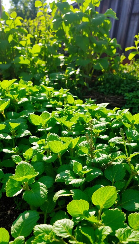 A lush garden overflowing with vibrant green leaves, the sunlight filtering through and casting a warm, golden glow. In the foreground, a bountiful harvest of leafy greens and herbs, their delicate textures and intricate veining captured in stunning detail. The middle ground showcases the vigorous growth, with plants bursting forth from the rich, loamy soil. In the background, a hint of a rustic wooden structure or tool shed, hinting at the hard work and dedication required to nurture these quick-growing crops. The overall atmosphere conveys a sense of abundance, vitality, and the joys of a well-tended garden. A lush garden overflowing with vibrant green leaves, the sunlight filtering through and casting a warm, golden glow. In the foreground, a bountiful harvest of leafy greens and herbs, their delicate textures and intricate veining captured in stunning detail. The middle ground showcases the vigorous growth, with plants bursting forth from the rich, loamy soil. In the background, a hint of a rustic wooden structure or tool shed, hinting at the hard work and dedication required to nurture these quick-growing crops. The overall atmosphere conveys a sense of abundance, vitality, and the joys of a well-tended garden.