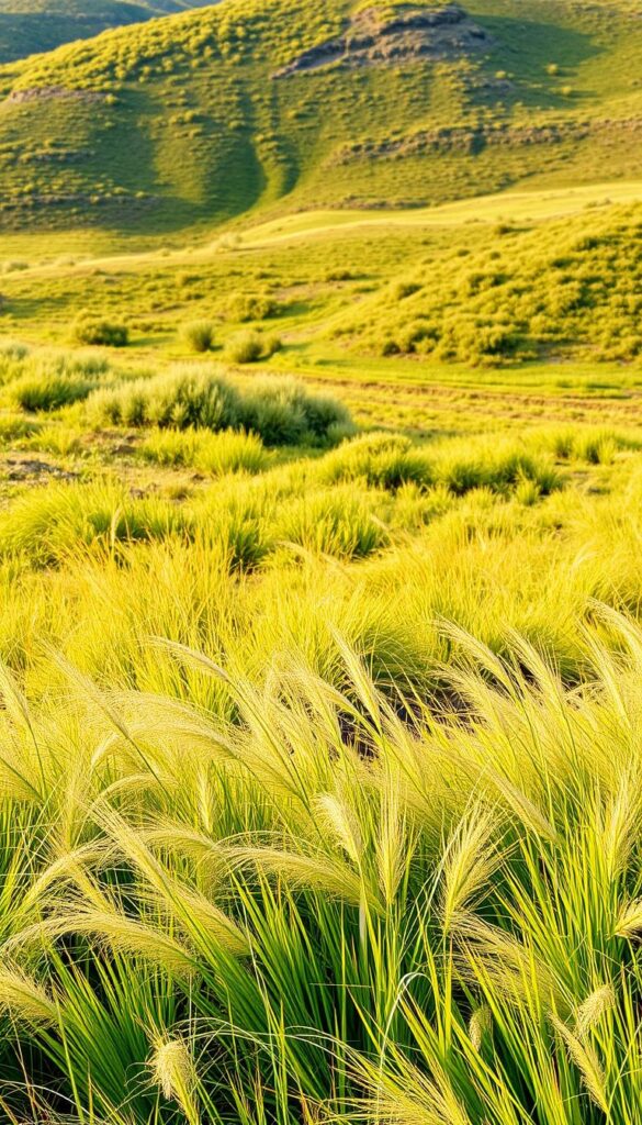 A lush, sprawling landscape showcasing the diverse regional grass types across the United States. In the foreground, vibrant green tufts of cool-season grasses sway gently in a soft breeze. The middle ground features a mix of warm-season grasses, their golden hues complementing the surrounding foliage. In the distance, a rolling hill dotted with patches of drought-tolerant grasses, casting long shadows under the warm, natural lighting. The overall scene captures the regional variations in grass types, textures, and colors, providing a visually engaging representation of the best grass choices for different climates and zones. A lush, sprawling landscape showcasing the diverse regional grass types across the United States. In the foreground, vibrant green tufts of cool-season grasses sway gently in a soft breeze. The middle ground features a mix of warm-season grasses, their golden hues complementing the surrounding foliage. In the distance, a rolling hill dotted with patches of drought-tolerant grasses, casting long shadows under the warm, natural lighting. The overall scene captures the regional variations in grass types, textures, and colors, providing a visually engaging representation of the best grass choices for different climates and zones.