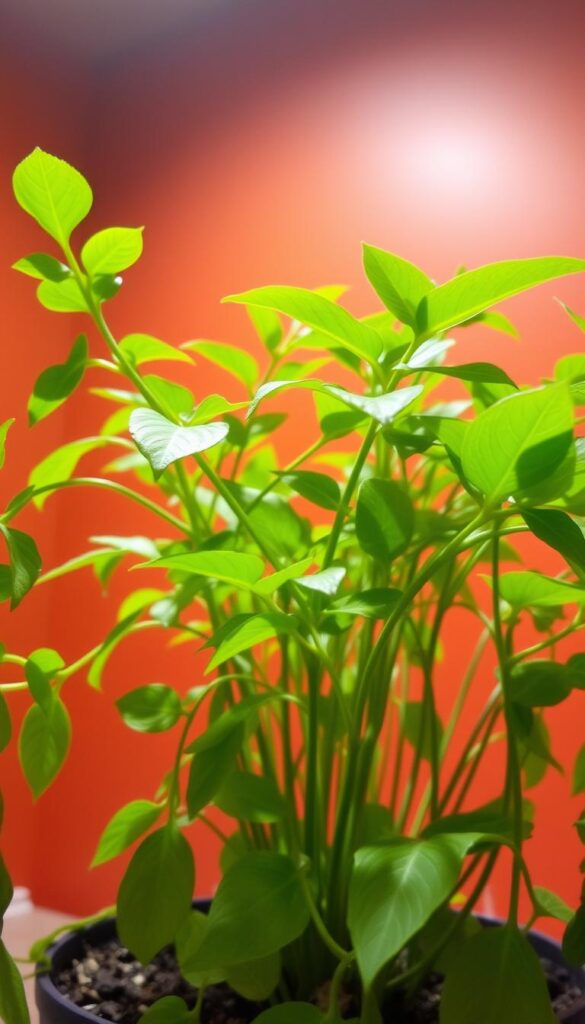 A lush, thriving indoor plant set against a warm, inviting backdrop. In the foreground, vibrant green leaves cascade gracefully, their surfaces glistening with a healthy sheen. The plant's stems are sturdy yet supple, radiating a sense of vitality. In the middle ground, the plant's soil is dark and rich, with a soft, earthy aroma wafting through the air. The lighting is soft and diffused, creating a cozy, welcoming atmosphere. The angle is slightly elevated, giving the viewer a sense of intimacy and connection with the plant. Overall, the image conveys the essence of a thriving, well-cared-for indoor plant, ready to inspire and guide the viewer on their own plant-keeping journey. A lush, thriving indoor plant set against a warm, inviting backdrop. In the foreground, vibrant green leaves cascade gracefully, their surfaces glistening with a healthy sheen. The plant's stems are sturdy yet supple, radiating a sense of vitality. In the middle ground, the plant's soil is dark and rich, with a soft, earthy aroma wafting through the air. The lighting is soft and diffused, creating a cozy, welcoming atmosphere. The angle is slightly elevated, giving the viewer a sense of intimacy and connection with the plant. Overall, the image conveys the essence of a thriving, well-cared-for indoor plant, ready to inspire and guide the viewer on their own plant-keeping journey.