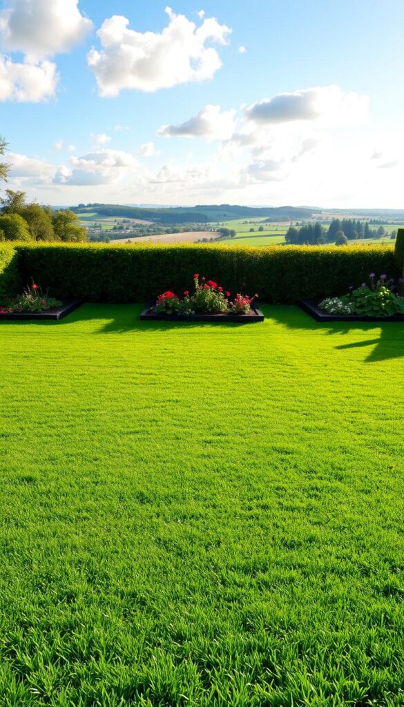 A lush, verdant lawn spanning the frame, showcasing the seasonal transitions throughout the year. The foreground depicts a well-manicured expanse of grass, with subtle changes in hue and texture across the 12 months. The middle ground features strategically placed garden beds, flower patches, and shrubs, complementing the lawn's natural rhythms. In the background, a picturesque landscape unfolds, with a clear sky, fluffy clouds, and a warm, inviting atmosphere. The lighting is soft and natural, capturing the essence of each season's unique character. The composition is balanced, drawing the viewer's eye through the harmonious progression of the lawn's evolution, month by month. A lush, verdant lawn spanning the frame, showcasing the seasonal transitions throughout the year. The foreground depicts a well-manicured expanse of grass, with subtle changes in hue and texture across the 12 months. The middle ground features strategically placed garden beds, flower patches, and shrubs, complementing the lawn's natural rhythms. In the background, a picturesque landscape unfolds, with a clear sky, fluffy clouds, and a warm, inviting atmosphere. The lighting is soft and natural, capturing the essence of each season's unique character. The composition is balanced, drawing the viewer's eye through the harmonious progression of the lawn's evolution, month by month.
