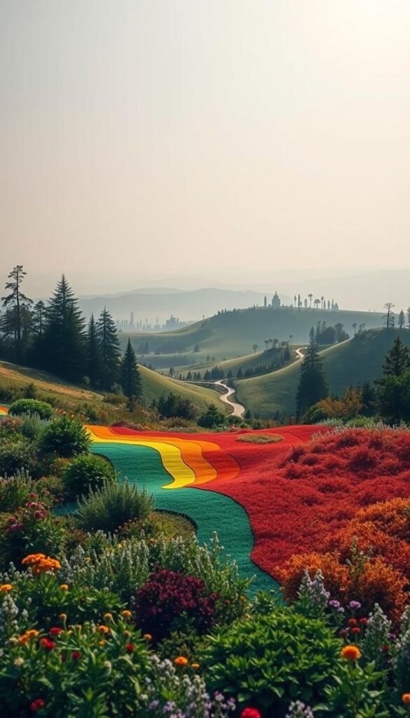 A serene, detailed illustration of USDA hardiness zones, showcasing a lush natural landscape. In the foreground, a vibrant mosaic of distinct color-coded zones, each representing a unique climate range. The middle ground features rolling hills and winding paths, with diverse flora native to the different zones. In the background, a muted, hazy skyline frames the scene, creating a sense of depth and atmosphere. The lighting is soft and diffused, casting a tranquil glow over the entire composition. Captured through a wide-angle lens, the image conveys the comprehensive and interconnected nature of these vital gardening guidelines. A serene, detailed illustration of USDA hardiness zones, showcasing a lush natural landscape. In the foreground, a vibrant mosaic of distinct color-coded zones, each representing a unique climate range. The middle ground features rolling hills and winding paths, with diverse flora native to the different zones. In the background, a muted, hazy skyline frames the scene, creating a sense of depth and atmosphere. The lighting is soft and diffused, casting a tranquil glow over the entire composition. Captured through a wide-angle lens, the image conveys the comprehensive and interconnected nature of these vital gardening guidelines.