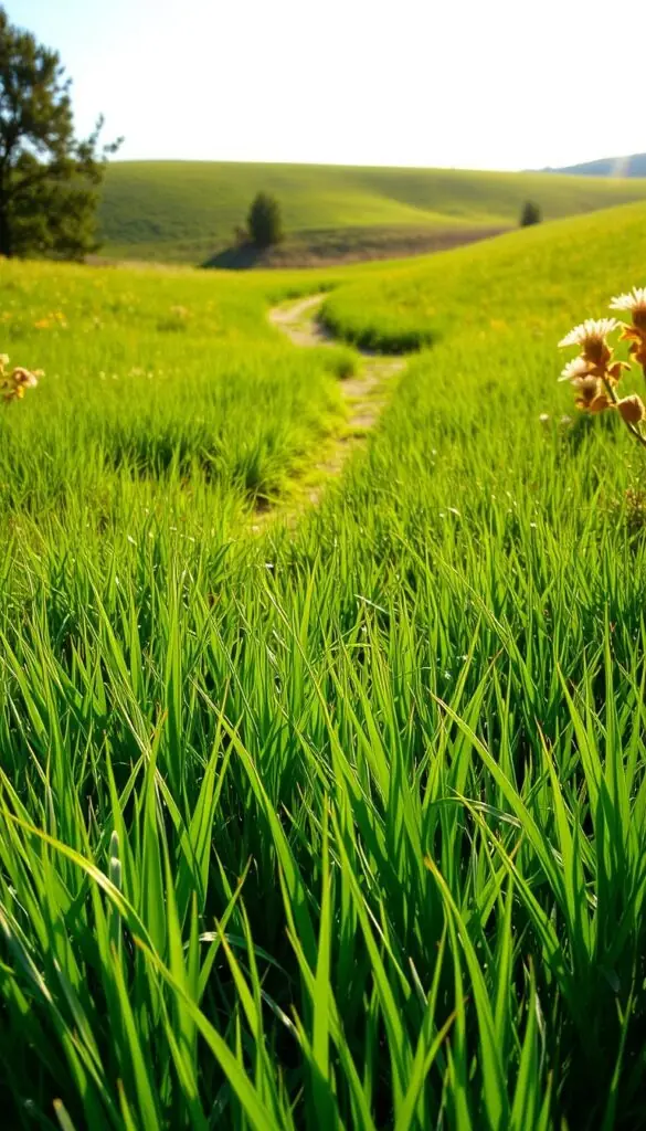 A serene, sun-dappled meadow with a lush carpet of budget-friendly maintenance choice grass. In the foreground, the grass blades sway gently in a warm breeze, their vibrant green hues casting a tranquil ambiance. The middle ground reveals a meandering path winding through the verdant expanse, inviting exploration. Soft shadows play across the scene, creating a sense of depth and dimension. In the background, rolling hills dotted with wildflowers and the occasional tree frame the idyllic setting, evoking a feeling of natural harmony. The lighting is soft and diffused, casting a golden glow that enhances the overall sense of warmth and simplicity. A serene, sun-dappled meadow with a lush carpet of budget-friendly maintenance choice grass. In the foreground, the grass blades sway gently in a warm breeze, their vibrant green hues casting a tranquil ambiance. The middle ground reveals a meandering path winding through the verdant expanse, inviting exploration. Soft shadows play across the scene, creating a sense of depth and dimension. In the background, rolling hills dotted with wildflowers and the occasional tree frame the idyllic setting, evoking a feeling of natural harmony. The lighting is soft and diffused, casting a golden glow that enhances the overall sense of warmth and simplicity.