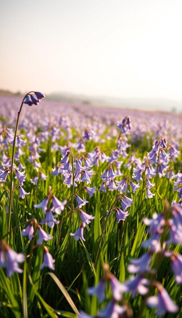 A vibrant field of delicate bluebells, their petals cascading in gentle waves of soft lavender and azure hues. The blossoms sway gracefully in a warm, golden light, casting long shadows that dance across the lush, emerald-green grass. In the distance, a hazy horizon blends the earth and sky, creating a seamless, serene landscape. Captured through a wide-angle lens, this scene evokes a sense of tranquility and natural beauty, inviting the viewer to immerse themselves in the captivating color palette of this springtime wonderland. A vibrant field of delicate bluebells, their petals cascading in gentle waves of soft lavender and azure hues. The blossoms sway gracefully in a warm, golden light, casting long shadows that dance across the lush, emerald-green grass. In the distance, a hazy horizon blends the earth and sky, creating a seamless, serene landscape. Captured through a wide-angle lens, this scene evokes a sense of tranquility and natural beauty, inviting the viewer to immerse themselves in the captivating color palette of this springtime wonderland.