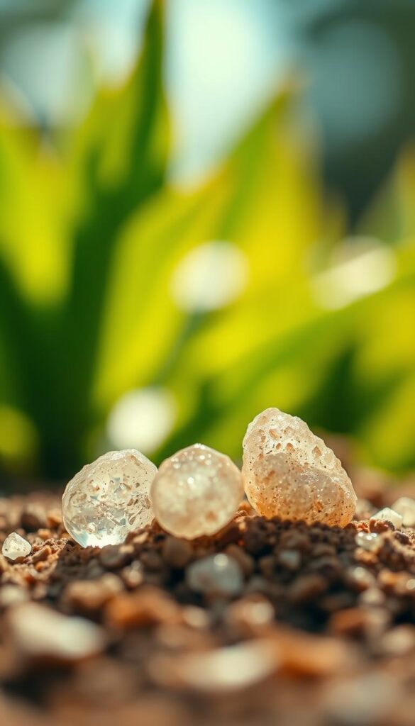A vibrant, macro-style image showcasing the three essential macronutrients for plant growth - nitrogen, phosphorus, and potassium. In the foreground, three distinct crystals or pellets represent each element, reflecting light with a slight sheen. The middle ground features a blurred, out-of-focus backdrop of lush, verdant leaves, hinting at the important role these nutrients play in healthy plant development. The lighting is soft, diffused, and natural, creating warm, earthy tones that complement the subject matter. The camera angle is slightly angled, providing a dynamic, engaging perspective that draws the viewer's attention to the key components of a balanced fertilizer formula. A vibrant, macro-style image showcasing the three essential macronutrients for plant growth - nitrogen, phosphorus, and potassium. In the foreground, three distinct crystals or pellets represent each element, reflecting light with a slight sheen. The middle ground features a blurred, out-of-focus backdrop of lush, verdant leaves, hinting at the important role these nutrients play in healthy plant development. The lighting is soft, diffused, and natural, creating warm, earthy tones that complement the subject matter. The camera angle is slightly angled, providing a dynamic, engaging perspective that draws the viewer's attention to the key components of a balanced fertilizer formula.