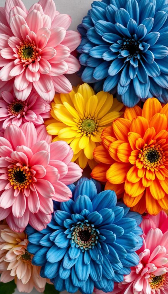Vibrant color palettes arranged in a visually striking composition. Lush, textured petals in a spectrum of hues - from soft pastels to bold, saturated tones. Carefully curated combinations that showcase the beauty and versatility of nature's color palette. The image has a sense of balance and harmony, with the flowers elegantly framed against a neutral background that allows the colors to shine. Soft, natural lighting illuminates the delicate details and creates a sense of depth and dimension. The overall mood is one of calm, confidence, and artistic inspiration - reflecting the essence of carefully crafted flower color schemes. Vibrant color palettes arranged in a visually striking composition. Lush, textured petals in a spectrum of hues - from soft pastels to bold, saturated tones. Carefully curated combinations that showcase the beauty and versatility of nature's color palette. The image has a sense of balance and harmony, with the flowers elegantly framed against a neutral background that allows the colors to shine. Soft, natural lighting illuminates the delicate details and creates a sense of depth and dimension. The overall mood is one of calm, confidence, and artistic inspiration - reflecting the essence of carefully crafted flower color schemes.