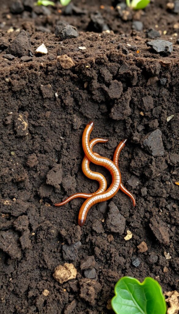 a cross-section of healthy, nutrient-rich soil in a vegetable garden, showcasing a balanced composition of organic matter, minerals, and air pockets. The soil's texture is dark, crumbly, and well-aerated, with visible earthworms and other beneficial organisms thriving within. The scene is illuminated by soft, natural lighting, emphasizing the soil's rich, earthy tones and inviting the viewer to imagine the ideal growing conditions for vibrant, productive vegetable beds. The composition highlights the importance of building soil structure and maintaining optimal moisture, air, and nutrient levels to support plant growth. a cross-section of healthy, nutrient-rich soil in a vegetable garden, showcasing a balanced composition of organic matter, minerals, and air pockets. The soil's texture is dark, crumbly, and well-aerated, with visible earthworms and other beneficial organisms thriving within. The scene is illuminated by soft, natural lighting, emphasizing the soil's rich, earthy tones and inviting the viewer to imagine the ideal growing conditions for vibrant, productive vegetable beds. The composition highlights the importance of building soil structure and maintaining optimal moisture, air, and nutrient levels to support plant growth.